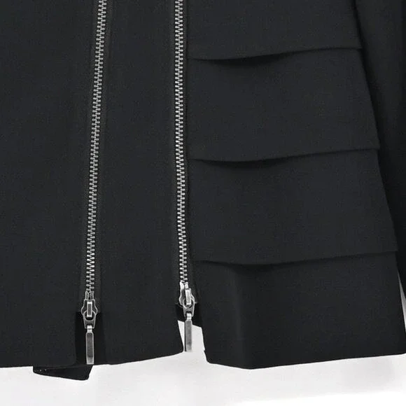 YANSI FUGEL Jacket Womens Size 4 Black Moto Double Zipper Grunge Bikercore NEW - Picture 4 of 7